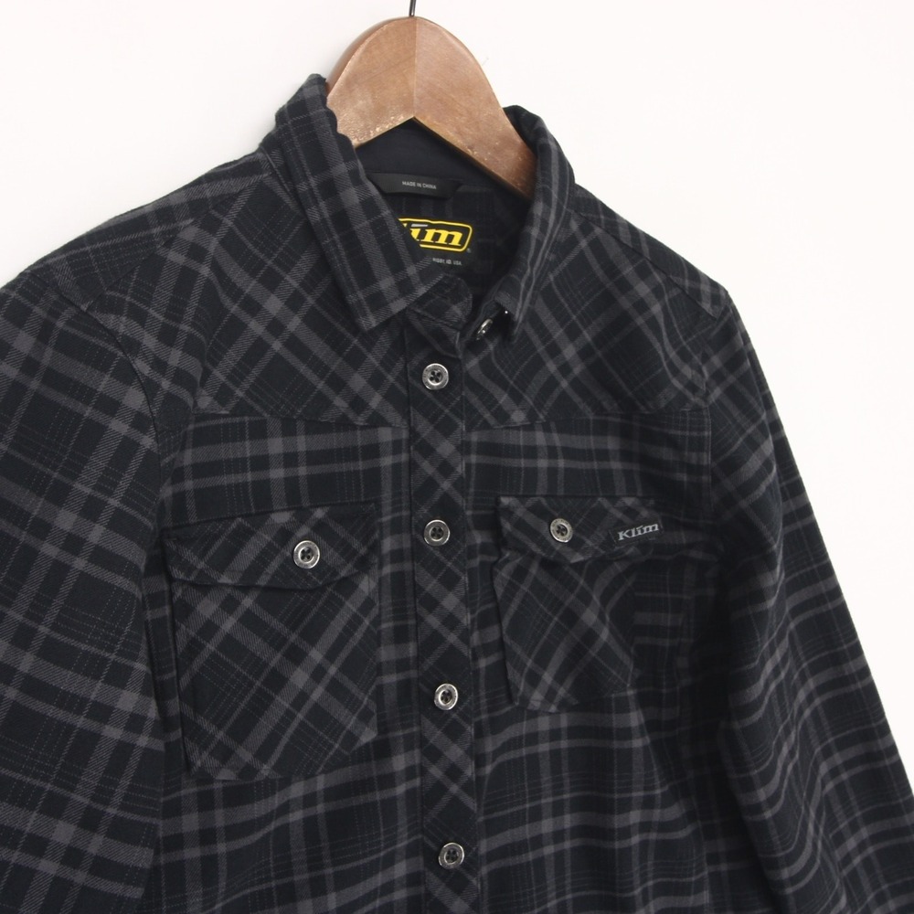 Klim Upland Flannel Shirt Womens M Black Plaid Long Sleeve Button Up Outdoor - Picture 3 of 10